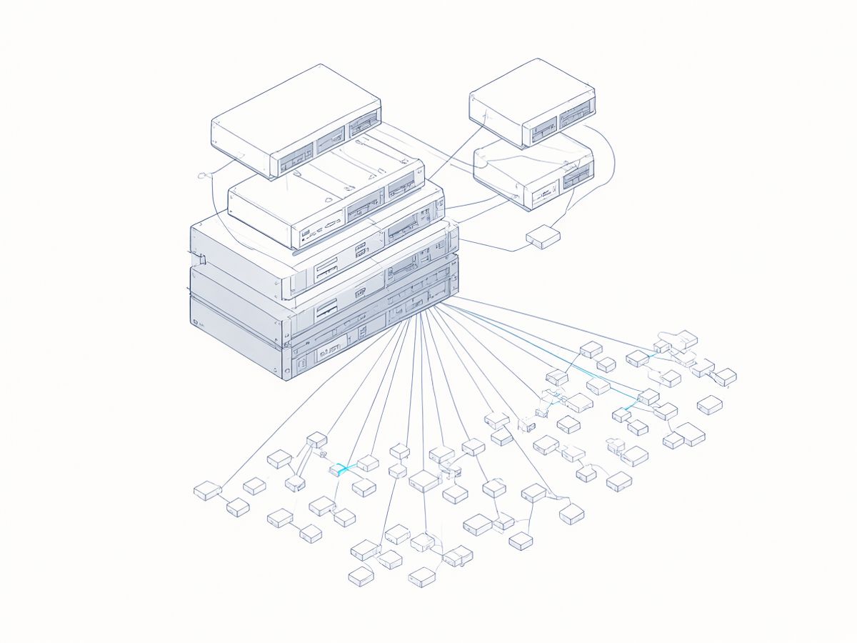 Illustration of a network topology with nodes connected in a ring